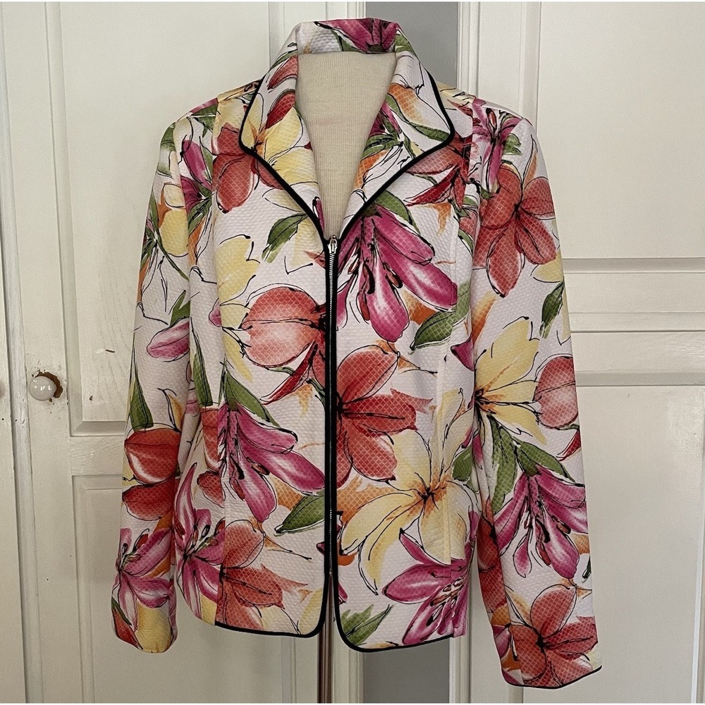 Requirements Size 16 Jacket Watercolor Floral Pastels Butter Yellow